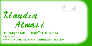 klaudia almasi business card